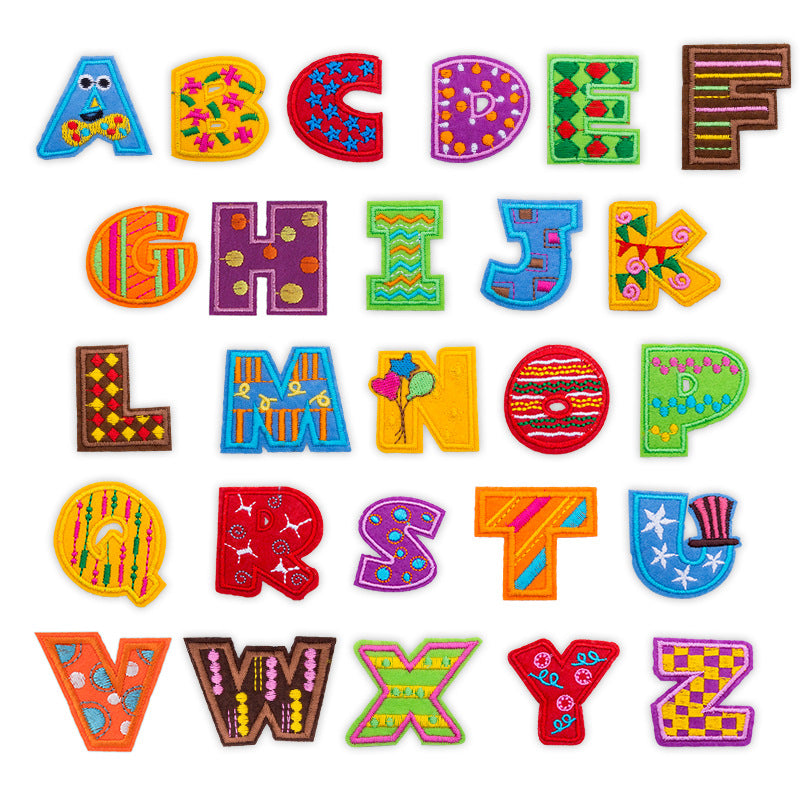 Wholesale Trendy Embroidered Letter Patches Yarn Cloth Sew On Appliques For Clothing DIY Craft Supply And Fashion Accessory Gift