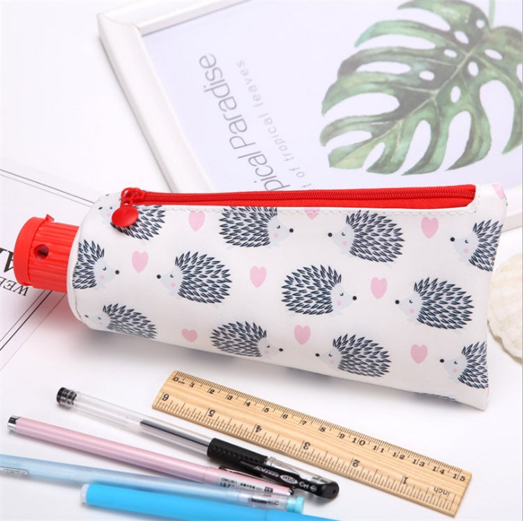 Wholesale PU Toothpaste Shaped Pen Bags with Pencil Sharpeners
