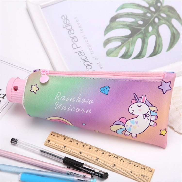Wholesale PU Toothpaste Shaped Pen Bags with Pencil Sharpeners