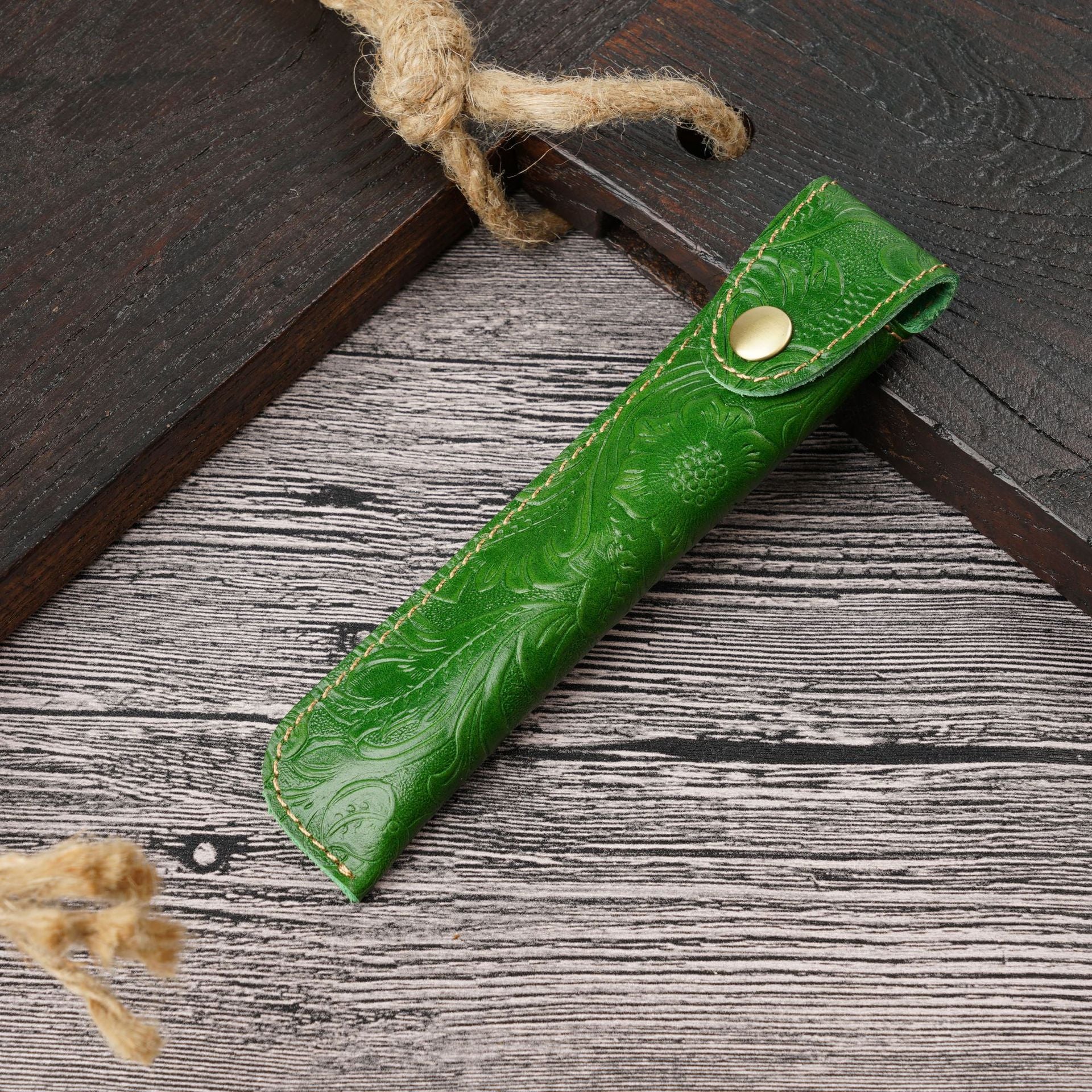 Wholesale  vintage pure handmade crazy horse leather first layer cowhide pen case