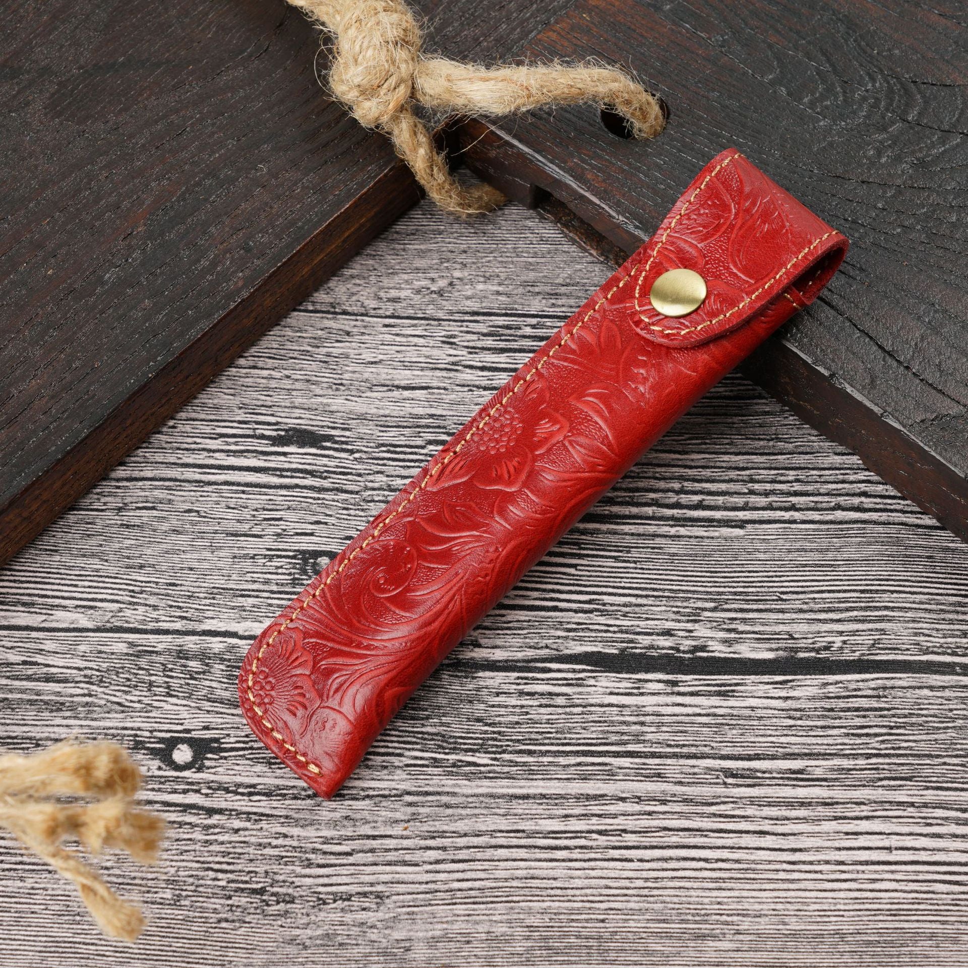 Wholesale  vintage pure handmade crazy horse leather first layer cowhide pen case