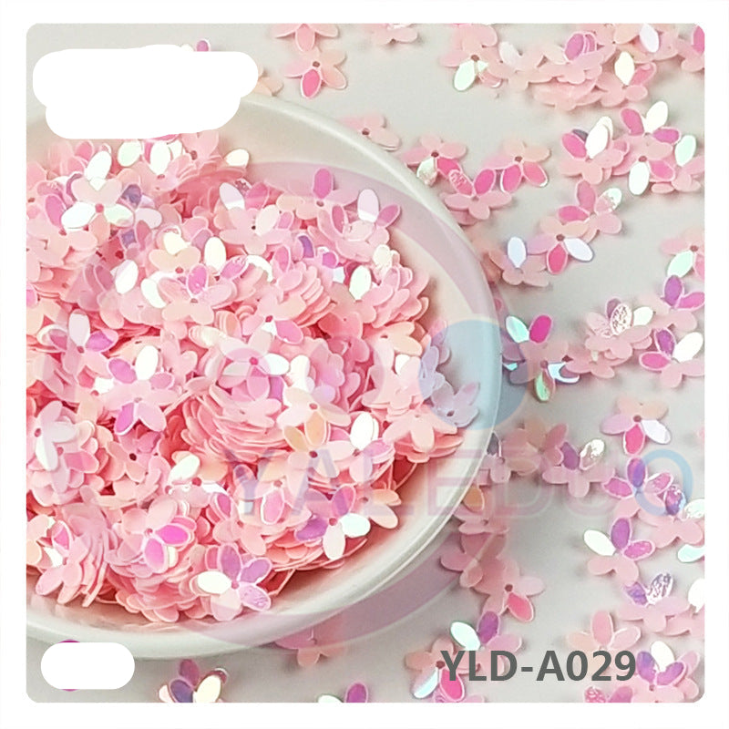 Wholesale 10MM concave plum 3D five-finger flower sequins