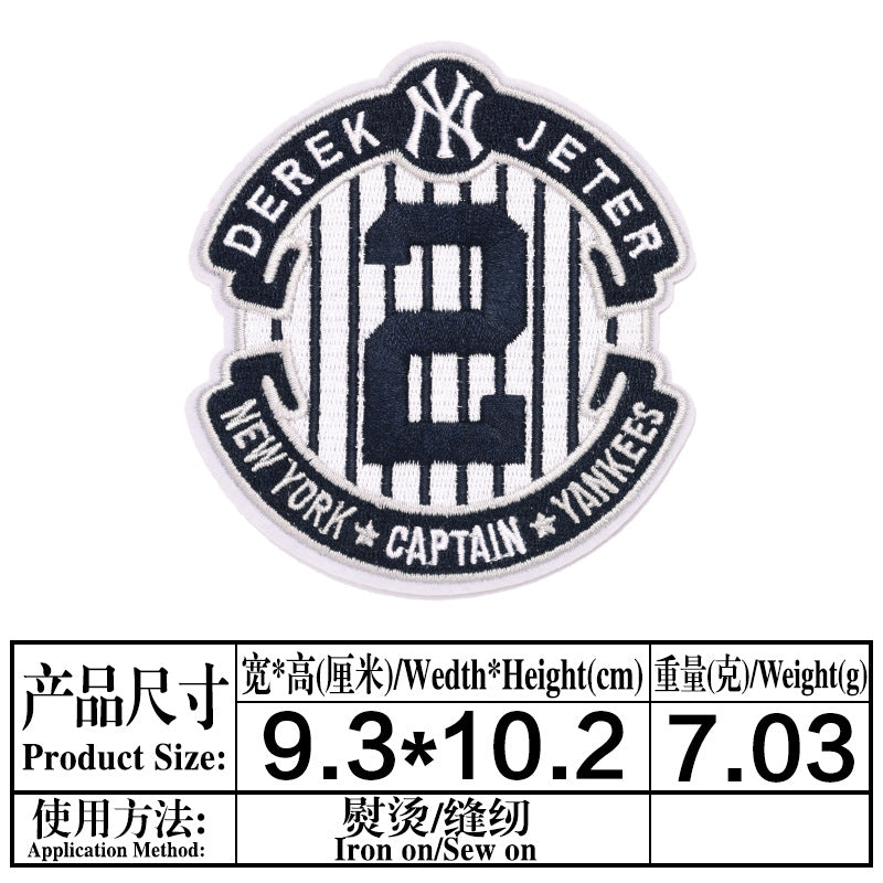 Wholesale Patch Cloth Sticker Baseball Team Round LetterSticker