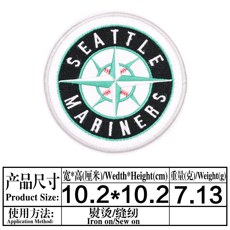 Wholesale Patch Cloth Sticker Baseball Team Round LetterSticker