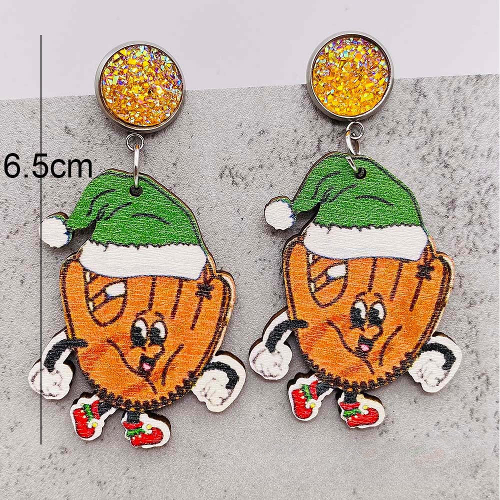 Pendientes de madera de colección de Navidad al por mayor