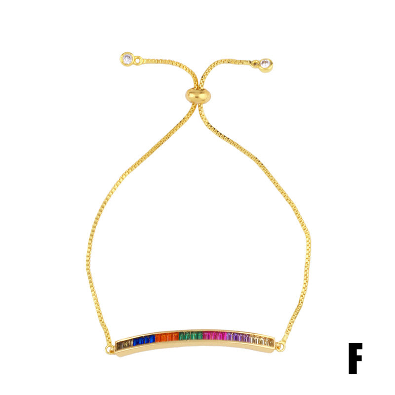 Wholesale Micro Paved Zircon Drawstring Colorful Crystal Bracelet