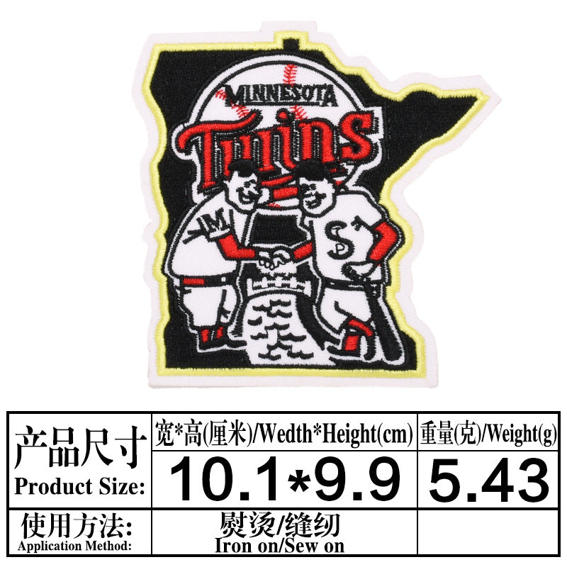 Wholesale Patch Cloth Sticker Baseball Team Round LetterSticker