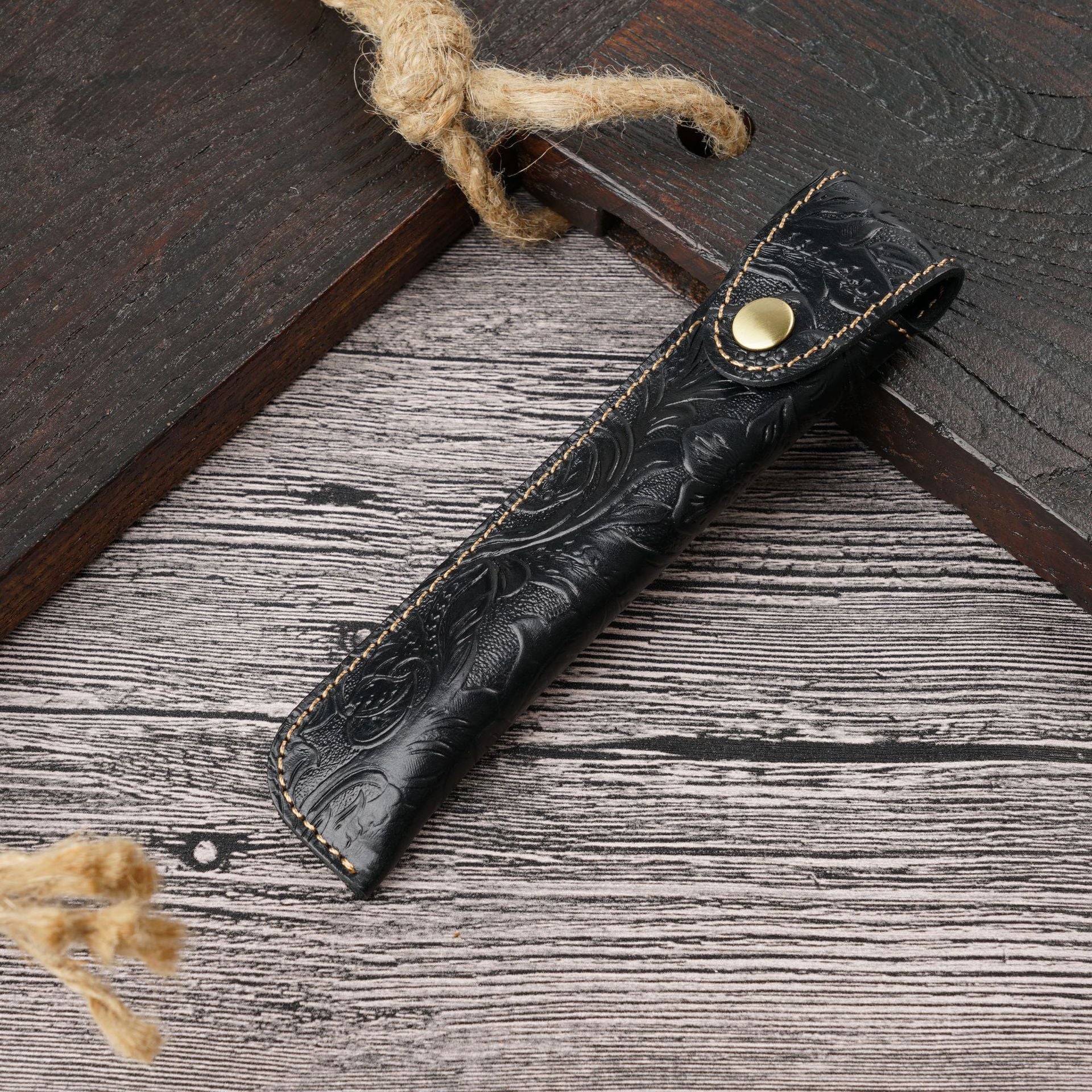 Wholesale  vintage pure handmade crazy horse leather first layer cowhide pen case