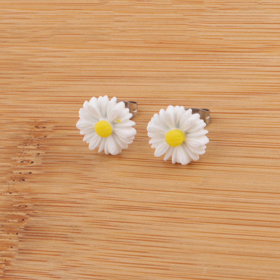 Wholesale sweet Korean style small daisy sunflower earrings
