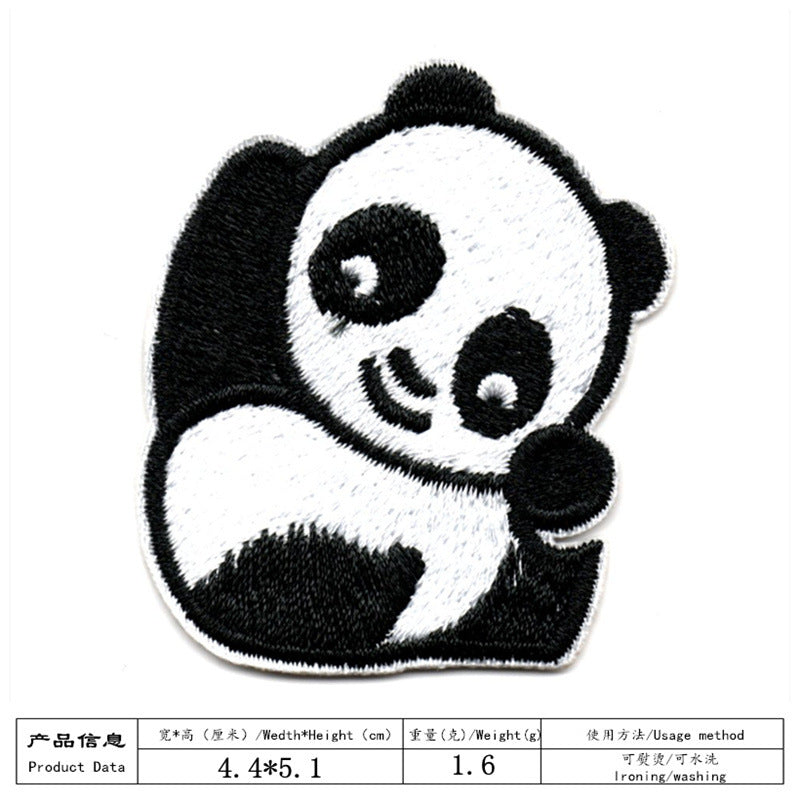 Wholesale Cute panda embroidery DIY Patches
