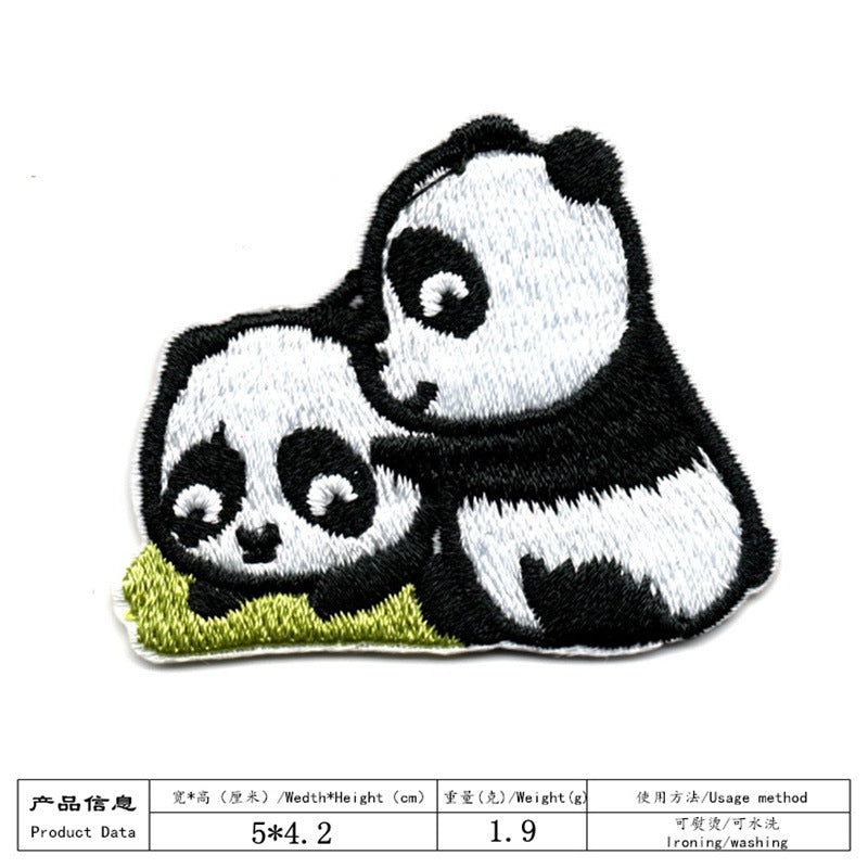 Wholesale Cute panda embroidery DIY Patches