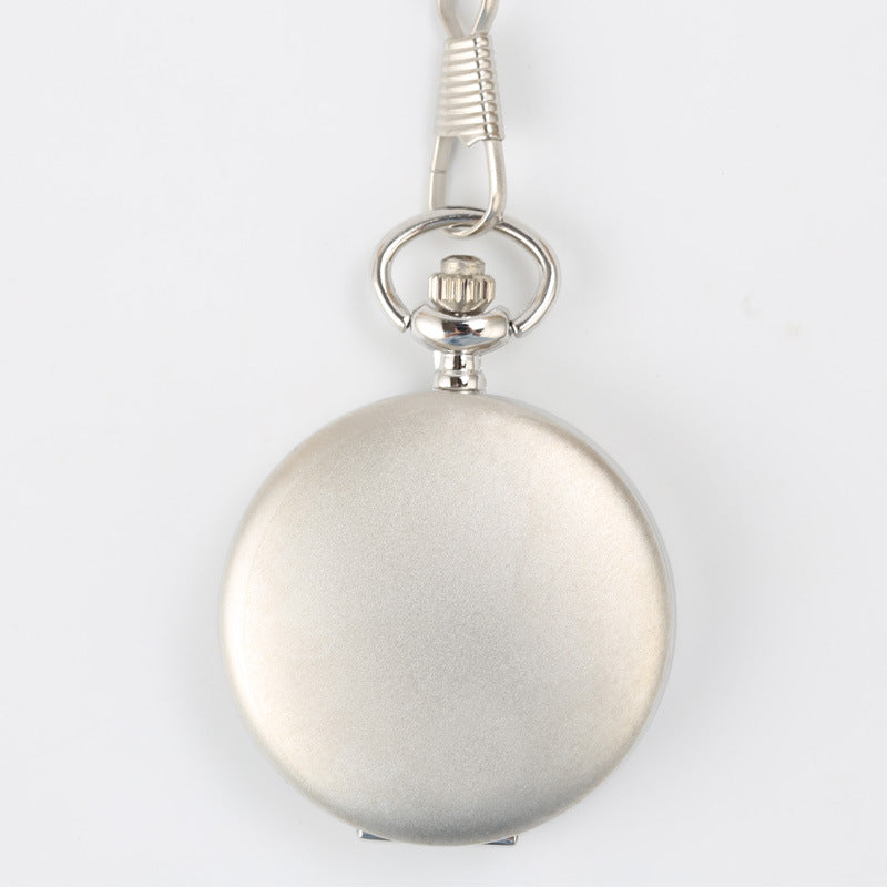Wholesale Stainless Steel Outdoor Sports Glossy Quartz Matte Silver Creative Pocket Watch