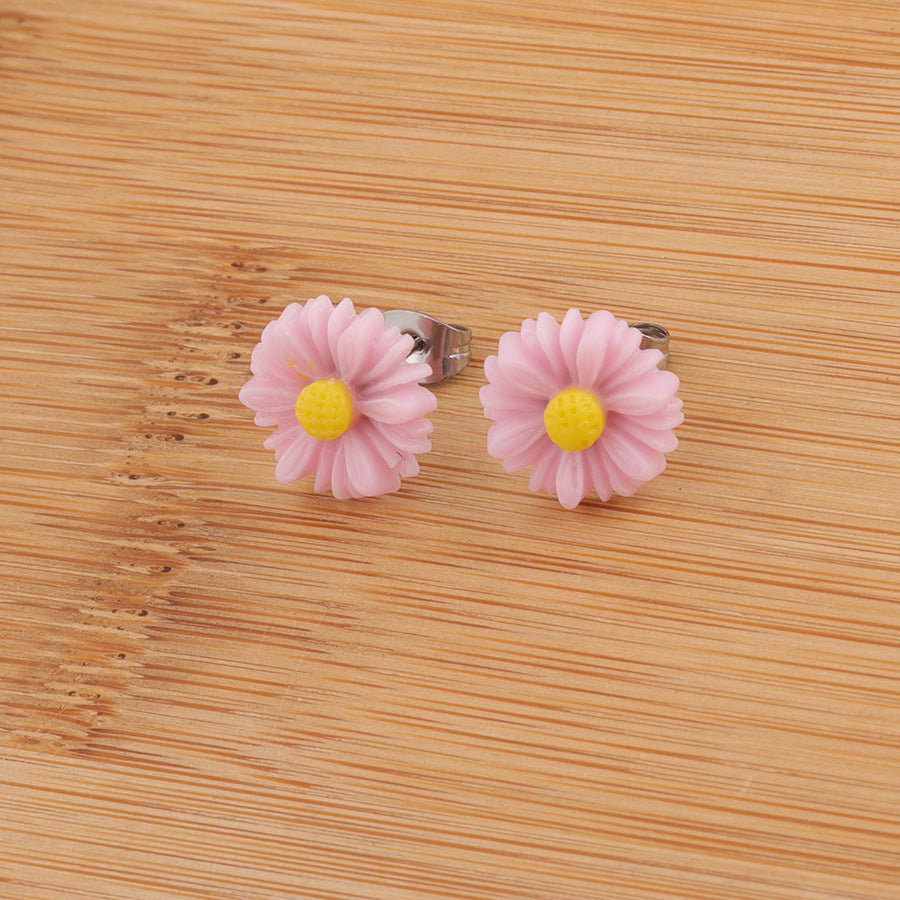 Wholesale sweet Korean style small daisy sunflower earrings