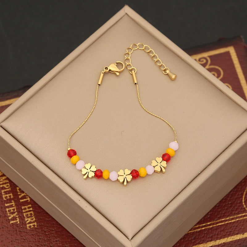 Wholesale Crystal Beaded Bracelet Butterfly Bracelet