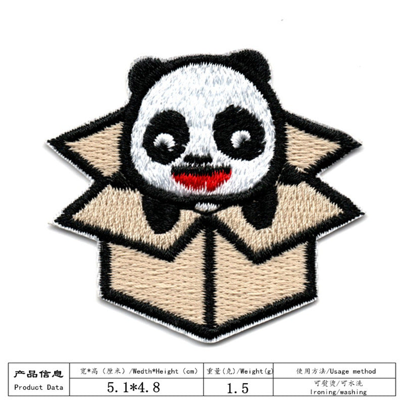 Wholesale Cute panda embroidery DIY Patches