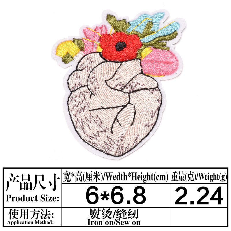 Wholesale Trendy Embroidered Cloth Patches 9 Piece Set For Clothing Hats Shoes Bags DIY Fashion Accessory