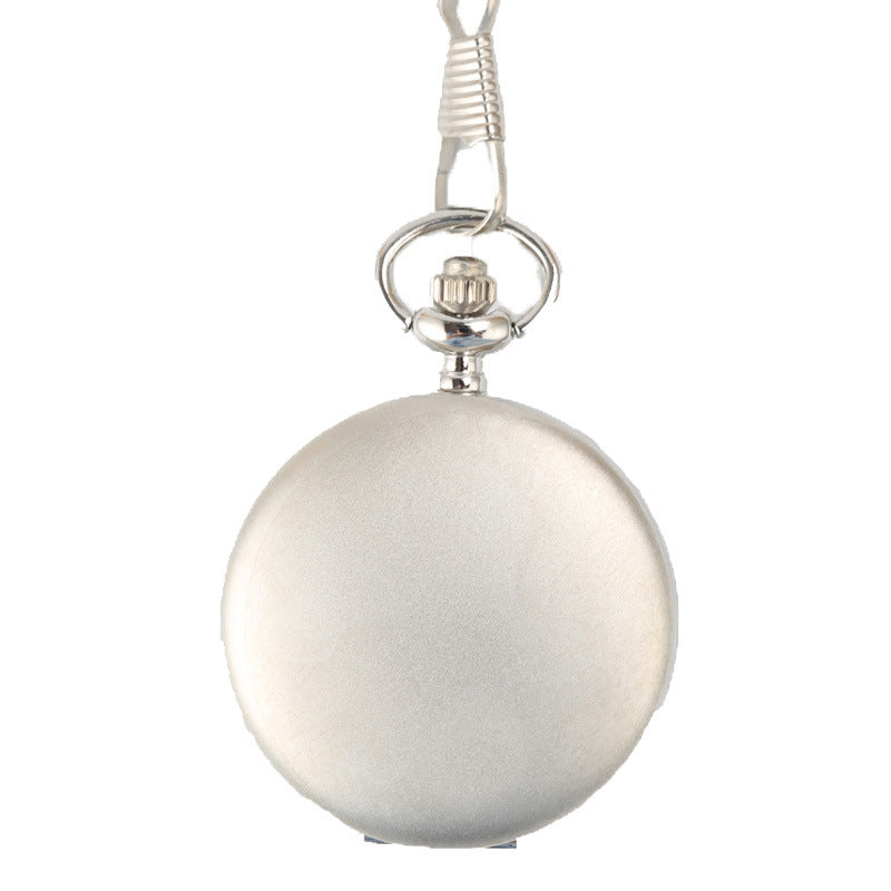 Wholesale Stainless Steel Outdoor Sports Glossy Quartz Matte Silver Creative Pocket Watch