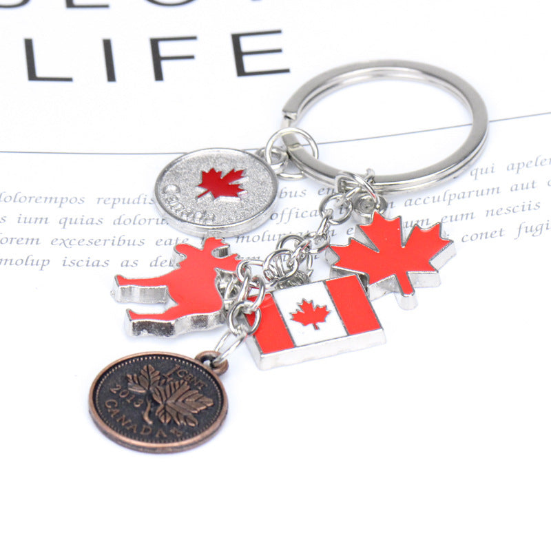 Wholesale Canada Flag Zinc Alloy Keychain