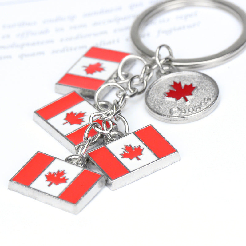 Wholesale Canada Flag Zinc Alloy Keychain