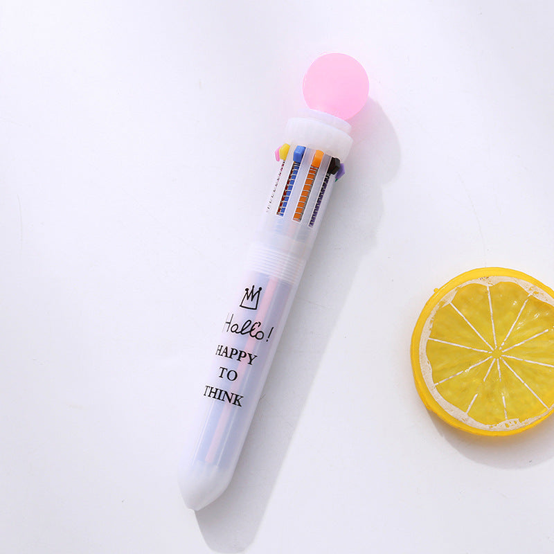 Wholesale Plastic Color Ball Multicolor Ballpoint Pen