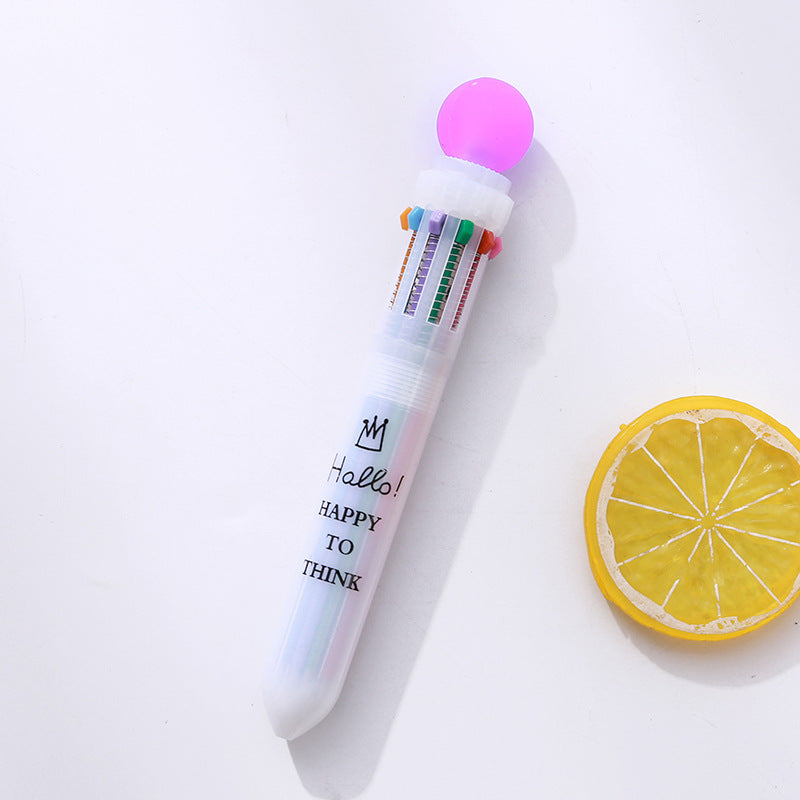 Wholesale Plastic Color Ball Multicolor Ballpoint Pen