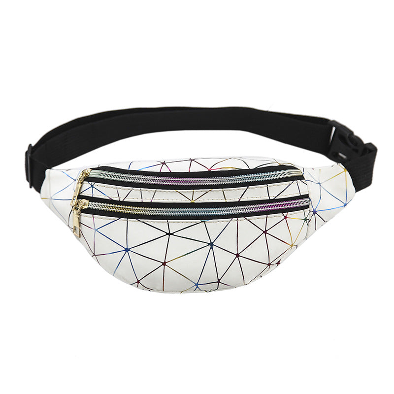 Wholesale Laser waist bag sports PU chest bag single shoulder sequin bag