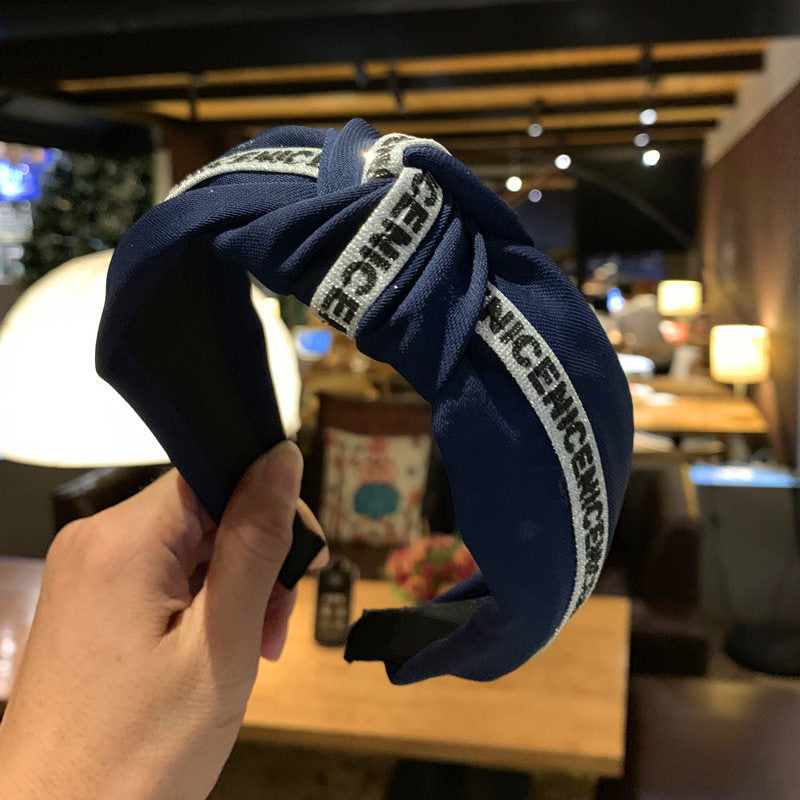 Wholesale Hairband Wide-brimmed Knot Hairpin Solid Color Letter Hairband