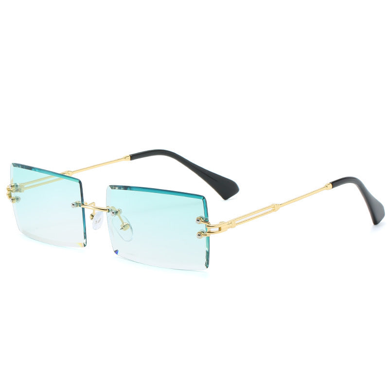 Wholesale PC Frameless Cut Edge Square Sunglasses