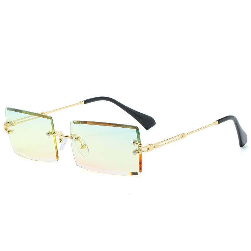 Wholesale PC Frameless Cut Edge Square Sunglasses