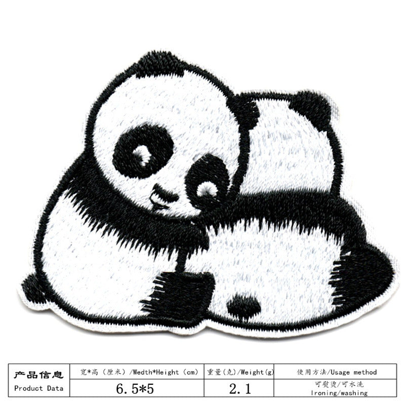 Wholesale Cute panda embroidery DIY Patches