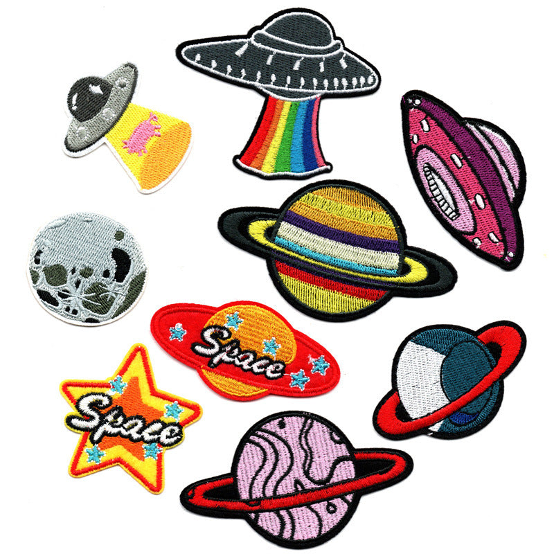 Wholesale Space Astronaut Self Adhesive Cloth Patches For Clothing DIY No Iron Craft Supply