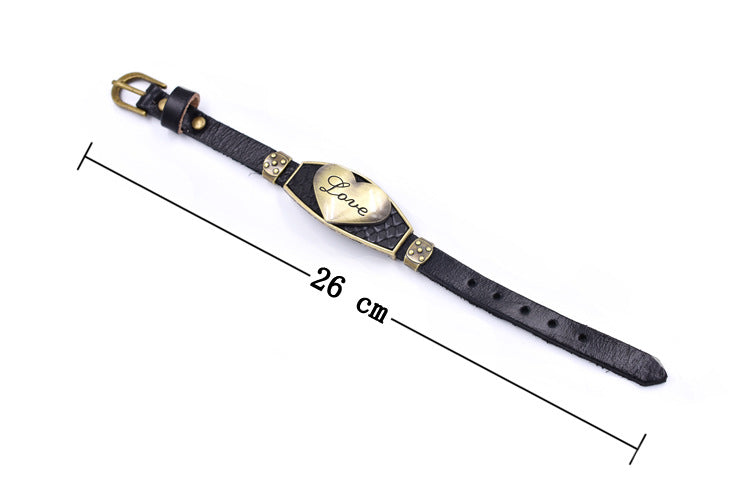 Wholesale Love Letter Style Alloy Leather Bracelet