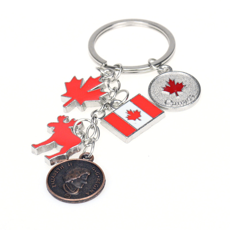 Wholesale Canada Flag Zinc Alloy Keychain