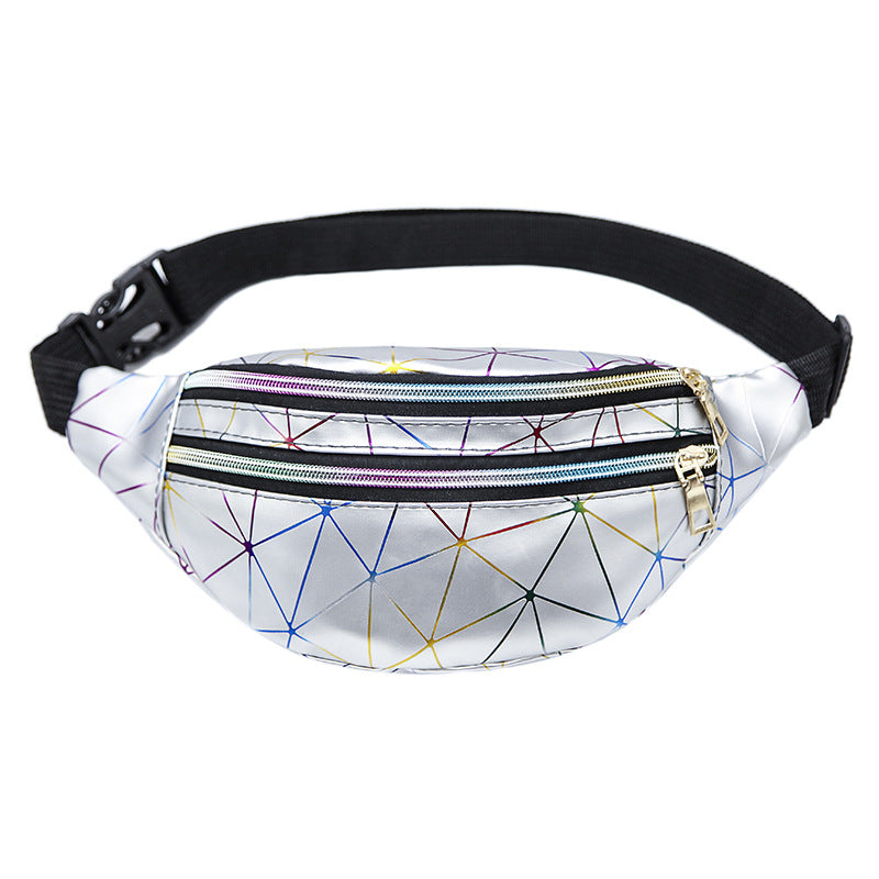 Wholesale Laser waist bag sports PU chest bag single shoulder sequin bag
