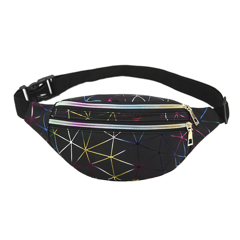 Wholesale Laser waist bag sports PU chest bag single shoulder sequin bag