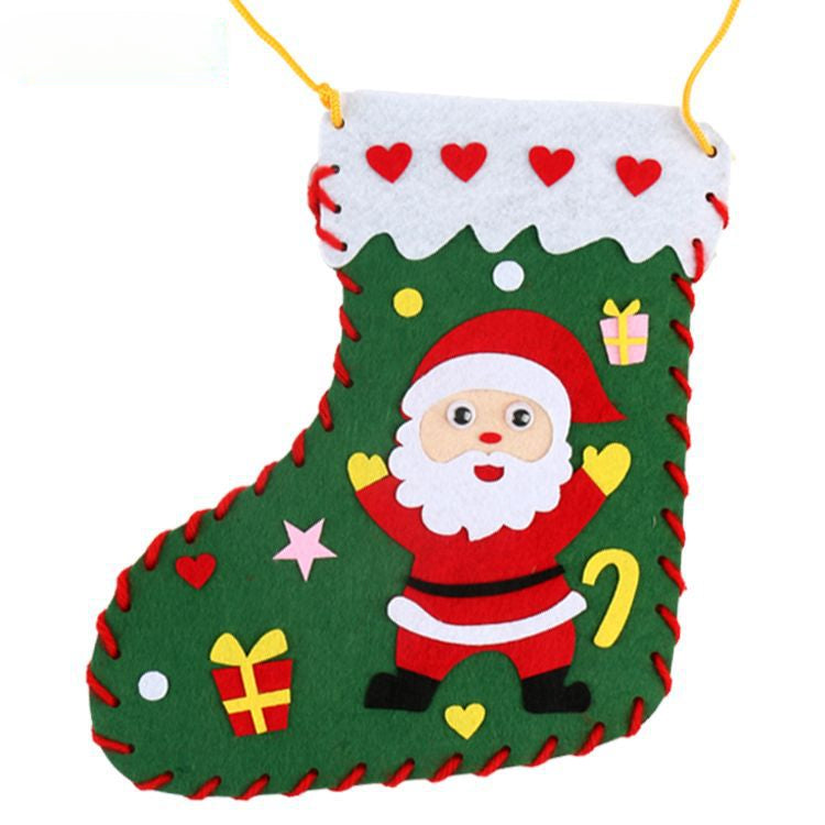 Wholesale Christmas Socks DIY Children's Handmade Non-woven Puzzle Toys