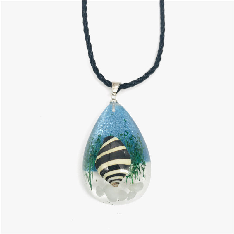 Wholesale 6pcs Creative Resin Drop Glue Shell Necklace