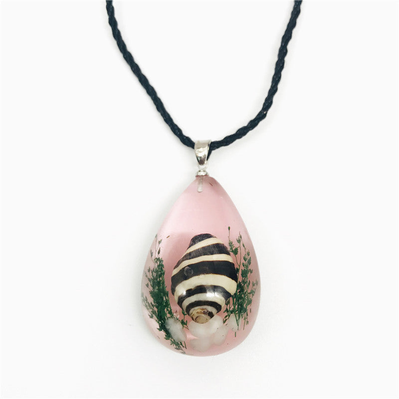 Wholesale 6pcs Creative Resin Drop Glue Shell Necklace