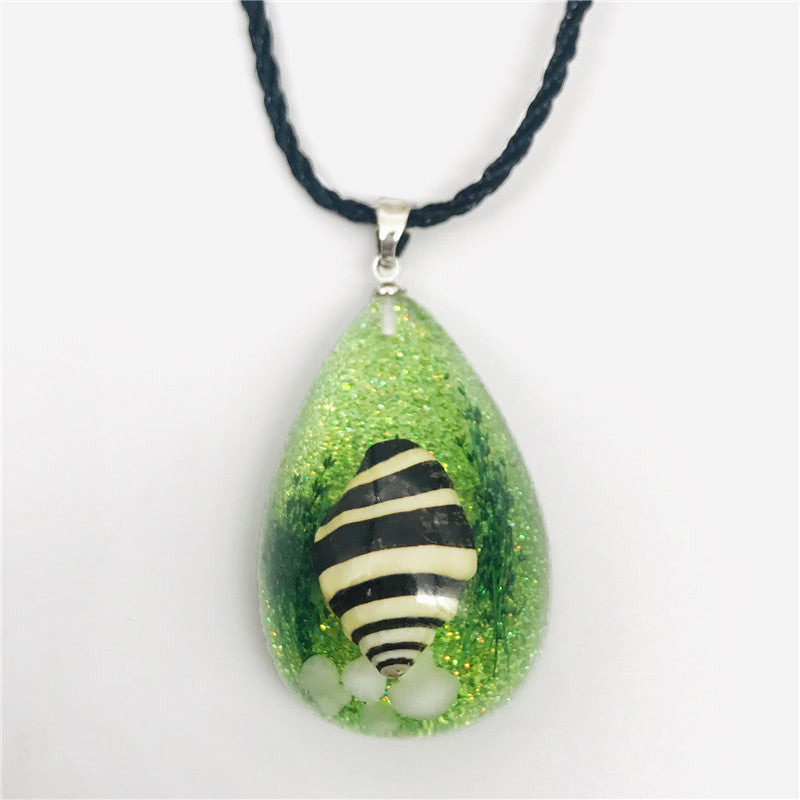 Wholesale 6pcs Creative Resin Drop Glue Shell Necklace