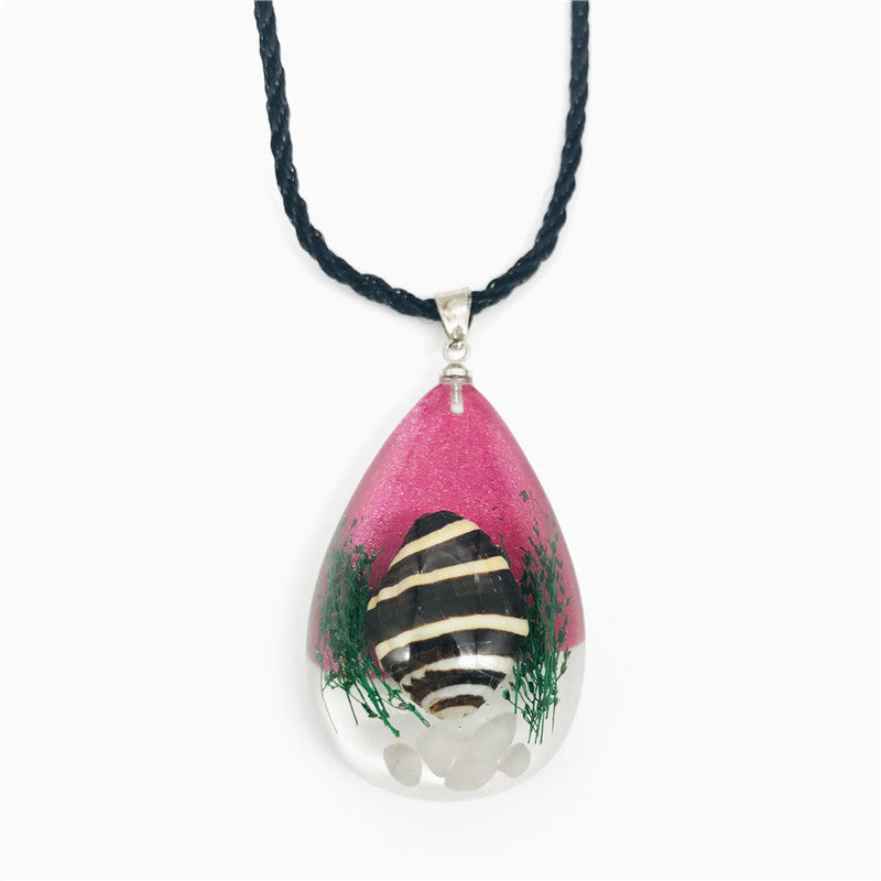 Wholesale 6pcs Creative Resin Drop Glue Shell Necklace