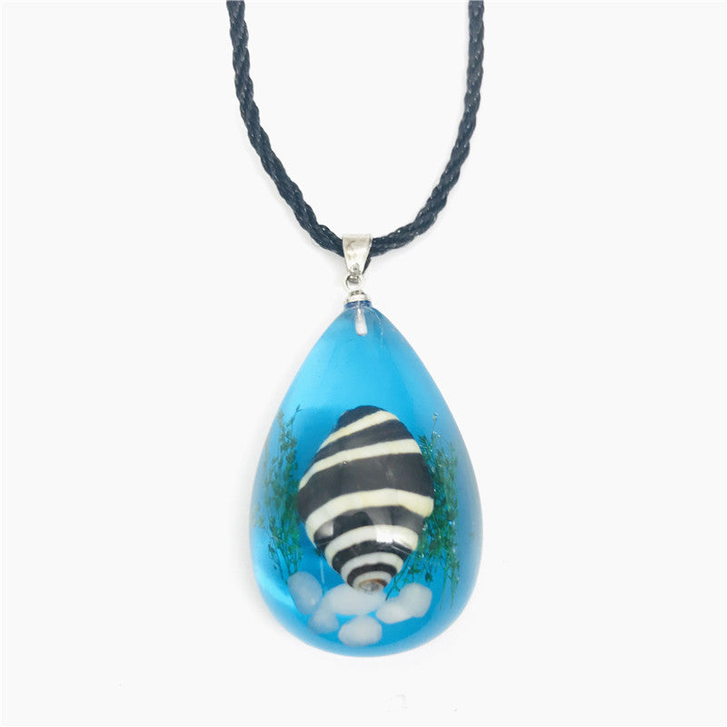 Wholesale 6pcs Creative Resin Drop Glue Shell Necklace