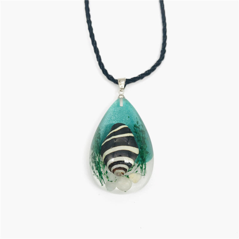 Wholesale 6pcs Creative Resin Drop Glue Shell Necklace