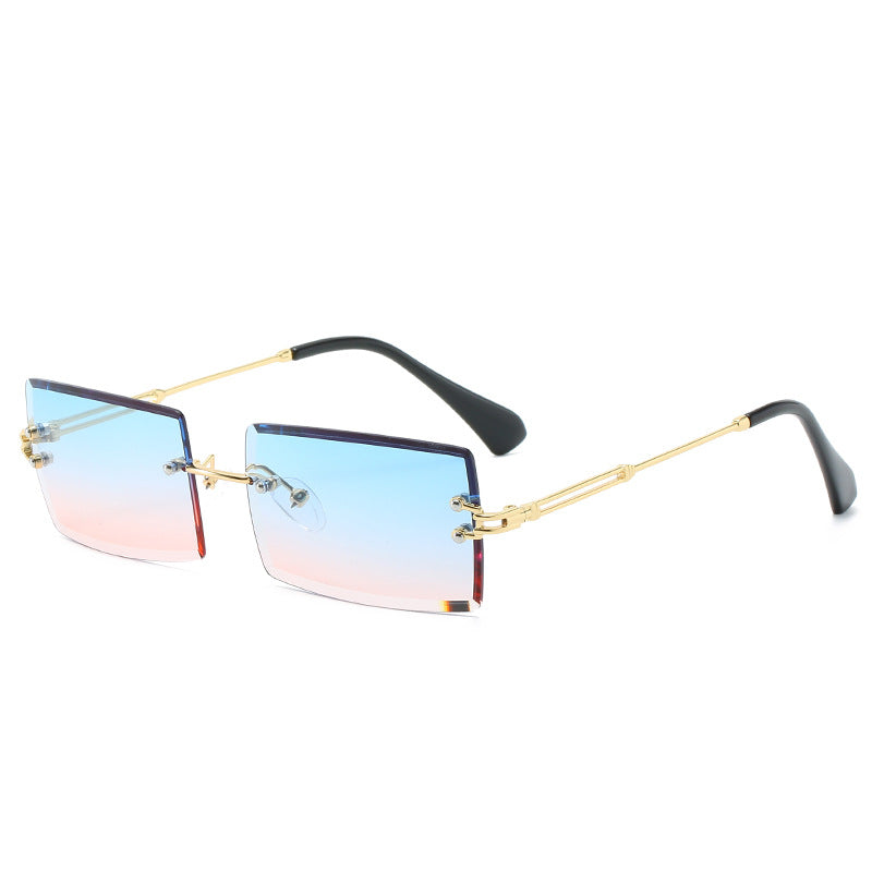Wholesale PC Frameless Cut Edge Square Sunglasses