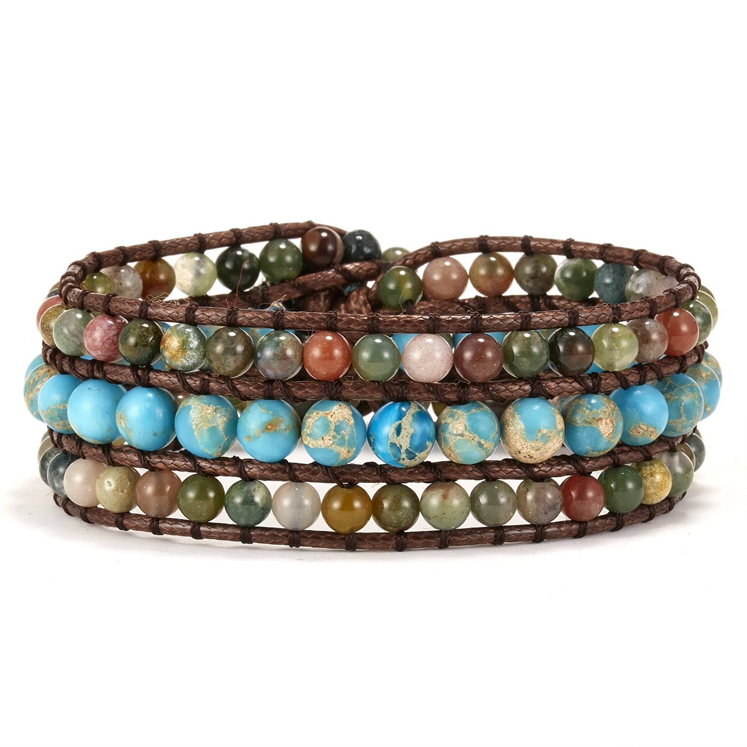 Wholesale Stone Beads Handwoven Slipknot Bracelet