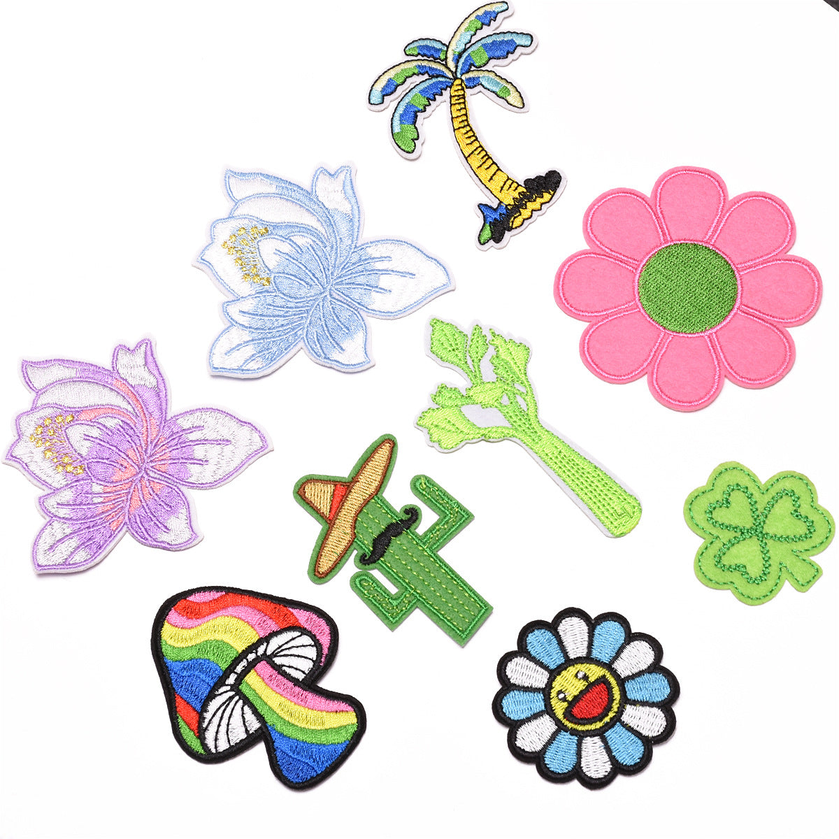 Wholesale Cute Cartoon Embroidered Iron On Fabric Patches For Clothing Repair Denim Jeans Hole Cover DIY Sewing Craft Applique Set 9 Styles
