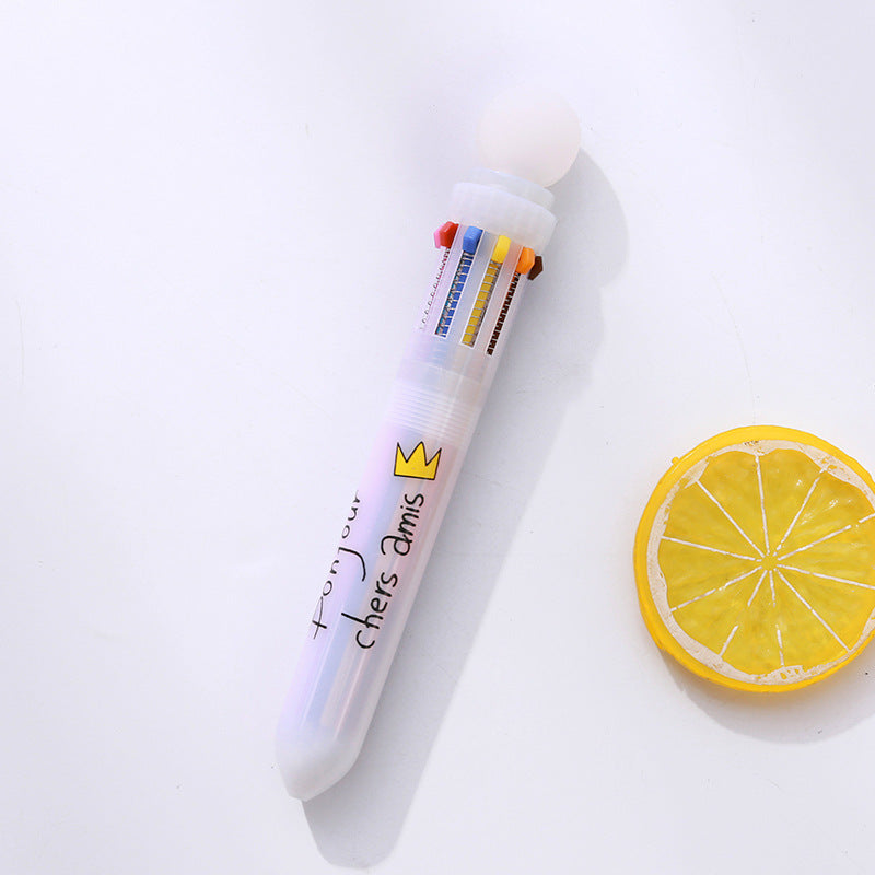 Wholesale Plastic Color Ball Multicolor Ballpoint Pen