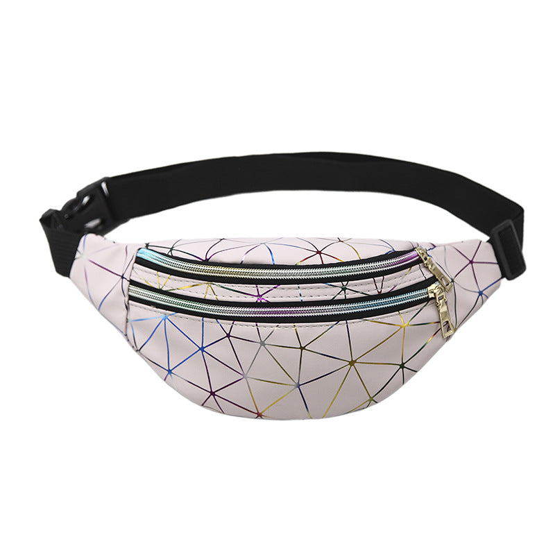 Wholesale Laser waist bag sports PU chest bag single shoulder sequin bag