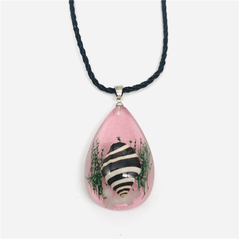Wholesale 6pcs Creative Resin Drop Glue Shell Necklace