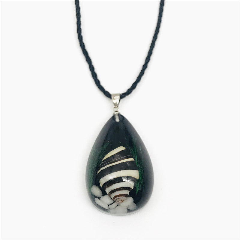 Wholesale 6pcs Creative Resin Drop Glue Shell Necklace
