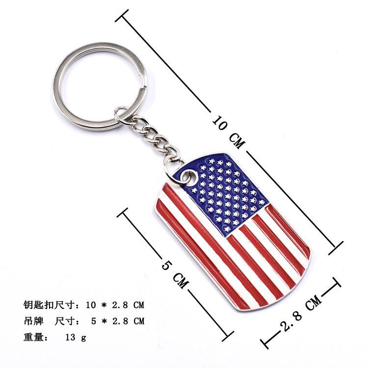Wholesale American Independence Day Zinc Alloy Drip Oil Keychain